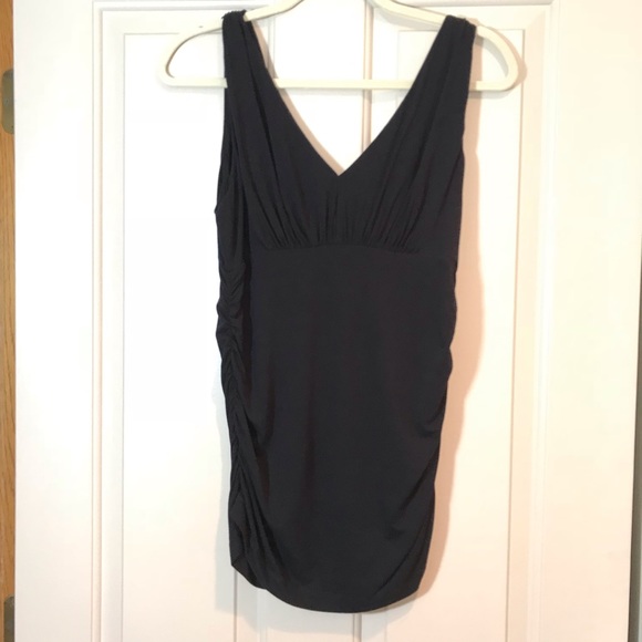CAbi Tops - Cabi Black Grecian Tank w double v neck ruching
